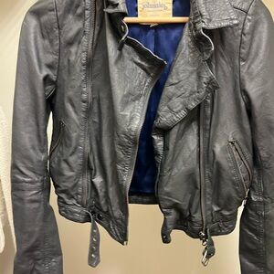 johnnie-O Charcoal Leather Jacket for Women